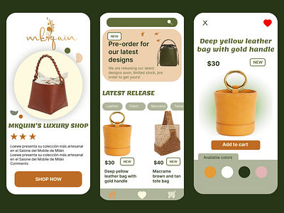 Mkquin - Online shop app ui ux