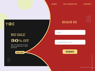 E-commerce landing page