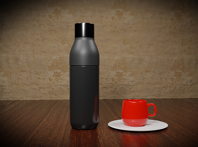 Bottle and Cup Blender 3D 3d 3dmodeling animation blender3d branding design mod vector