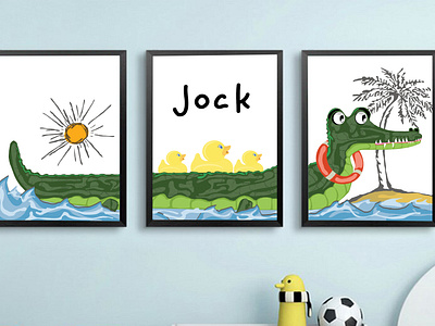 Crocodile, water reptile home decor prints