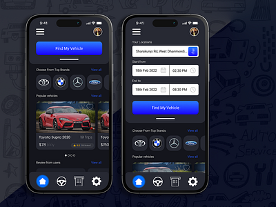 Brands Car Share/Hire Mobile App