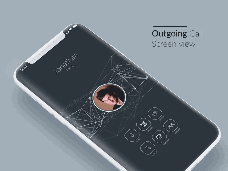 iphone X outgoing call-screen view callscreen clean creative design interface iphonex ui ux