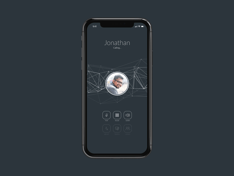 Calling Interface Design Concept animation app apps clean color creative design graphic icon illustration interaction interface minimal simple uxdesign uxui vector white