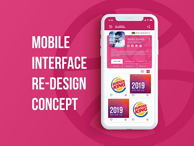 Dribbble Mobile Interface Re-Design Concept app apps art branding clean color creative design graphic illustration interaction interface minimal simple ui ux uxdesign uxui vector white
