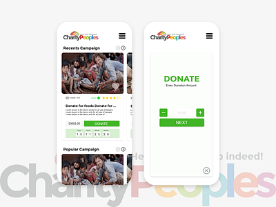 Donation/Fundraise Mobile App UI & UX Concept charity clean color creative design donate donation fundraising graphic help illustration minimal mobile app mobile ui peoples simple uxdesign white