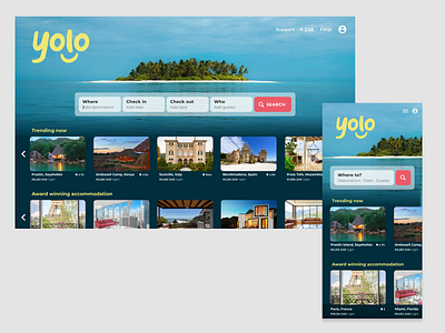 DailyUI 003: Landing page dailyui design desktop destinations landingpage logo mobile travel ui uidesign vacation