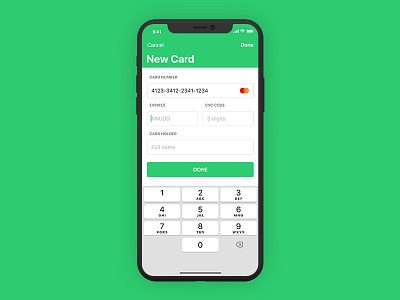 iOS Finance App - Add Card