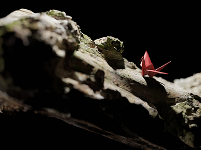 Origami Crane 3d 3d graphic 3d model blender graphic design macro photo render