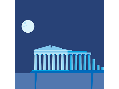 Athens - Acropolis design flat illustration vector