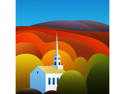 New England - Vermont design flat illustration vector
