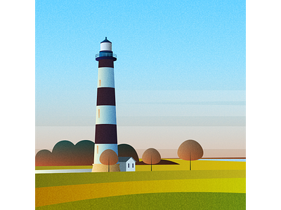 North Carolina - Outer Banks design flat illustration vector