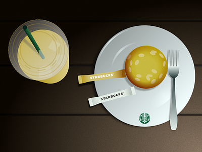 Still Life - Starbucks Table design flat illustration vector