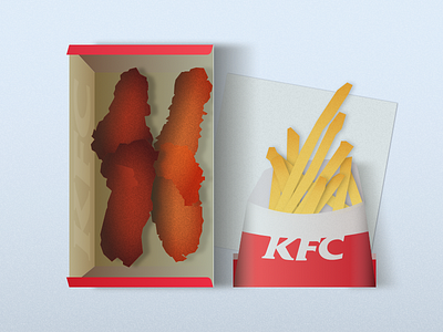 Still Life - KFC Table design flat illustration vector