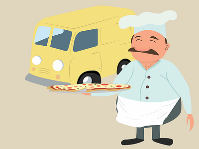 Pizza is here! design illustration pizza