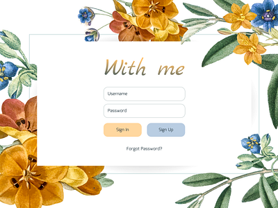 "With me", site to love something new design ui