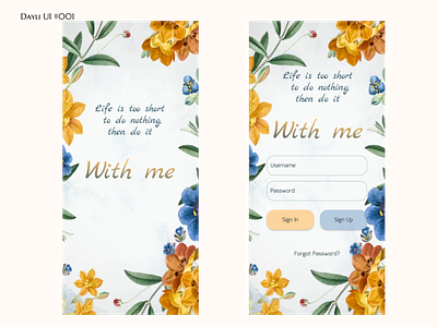 "With me", app to love something new design ui