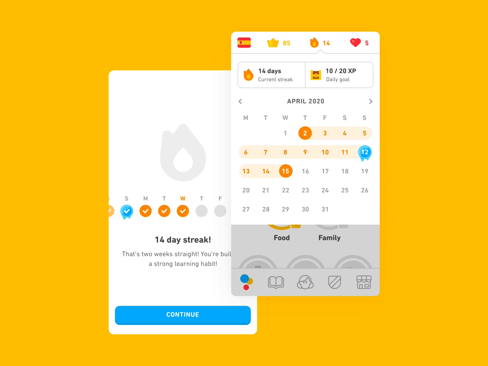 Duolingo Streak Calendar calendar duolingo flame mobile progress streak ui