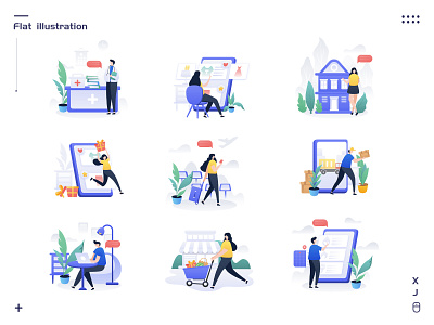 Flat illustration branding design illustration ui