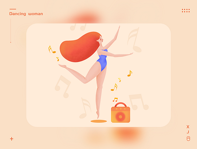 Dancing girl branding design illustration ui