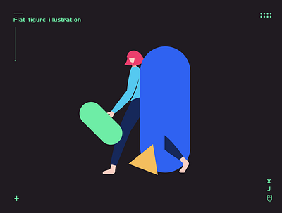 Flat figure illustration app branding design illustration interface startup ui ux