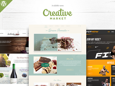 3 WordPress Theme cafe cake creative market fitness nike template theme wine wordpress