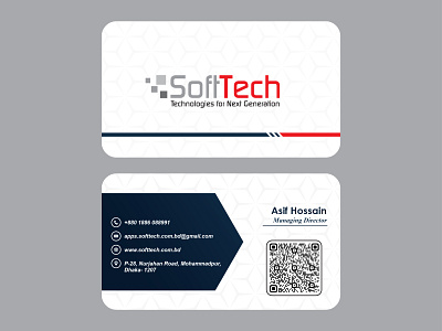 Softtech Visiting Card design graphic design illustration