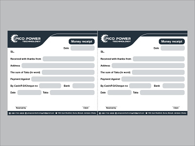 Picopower Money Receipt design graphic design illustration