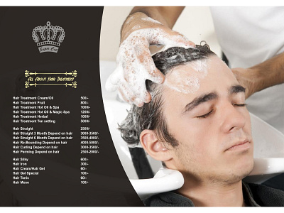 Supercut men's hair treatment menu card design graphic design illustration
