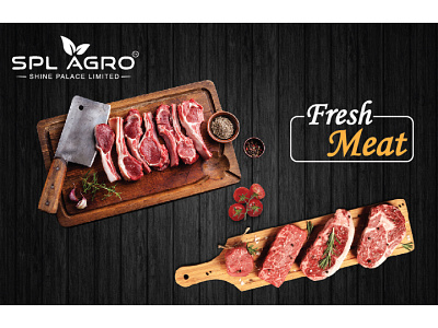 Meat banner design graphic design illustration