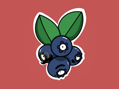 Buncha’ Blue Berries blueberries illustration procreate sticker