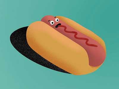 Hot Diggity Dog buns character hotdog illustration ketchup tongue