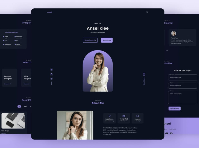 Responsive Protfolio Website #02 by Turjo S. on Dribbble