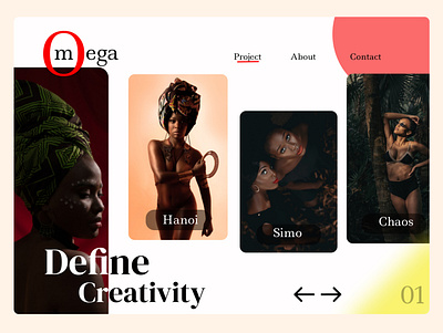 "Define Creativity" |UI&UX Design| Omega Project ui ux