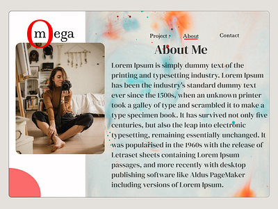 "About Me" |UI&UX Design| Omega project ui ux