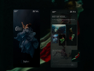 Dive app design ui ux