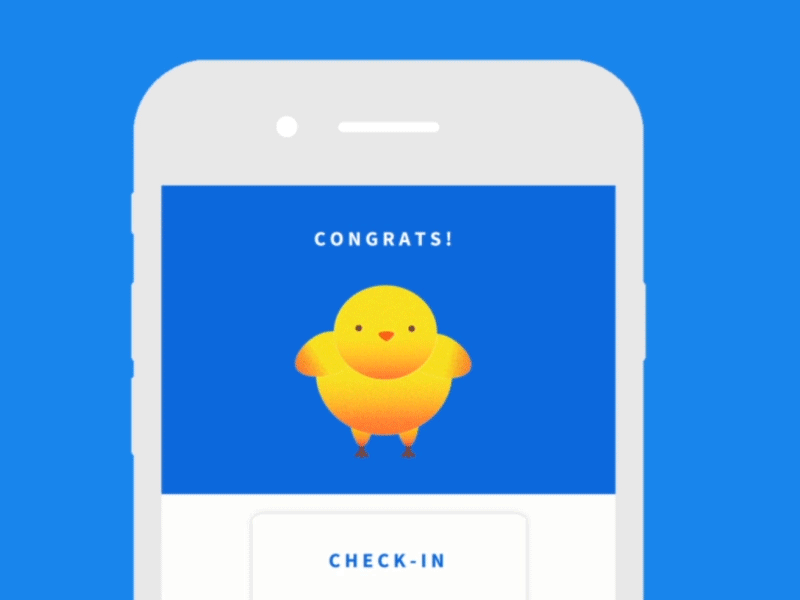 Baby Chicken Check-in 2d ae animation app design ui visual