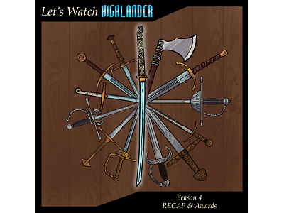Let's Watch Highlander album art design graphic design illustration