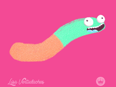 sour worm doing the worm