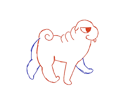 Dog rough walk cycle dog photoshop rough animation traditional walk cycle wip work in progress