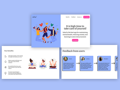 Calm Landing Page for Mental Health Application