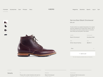 Viberg ecommerce footwear shopify