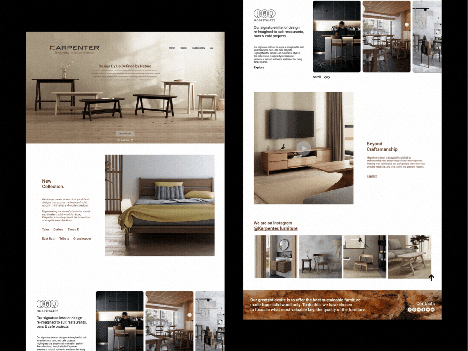 Karpenter Furniture Website branding furniture graphic design ui ux