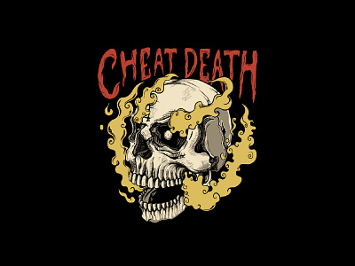 Cheat Death - Hijinx Apparel apparel apparel design artwork graphic design illustration skull tshirt design