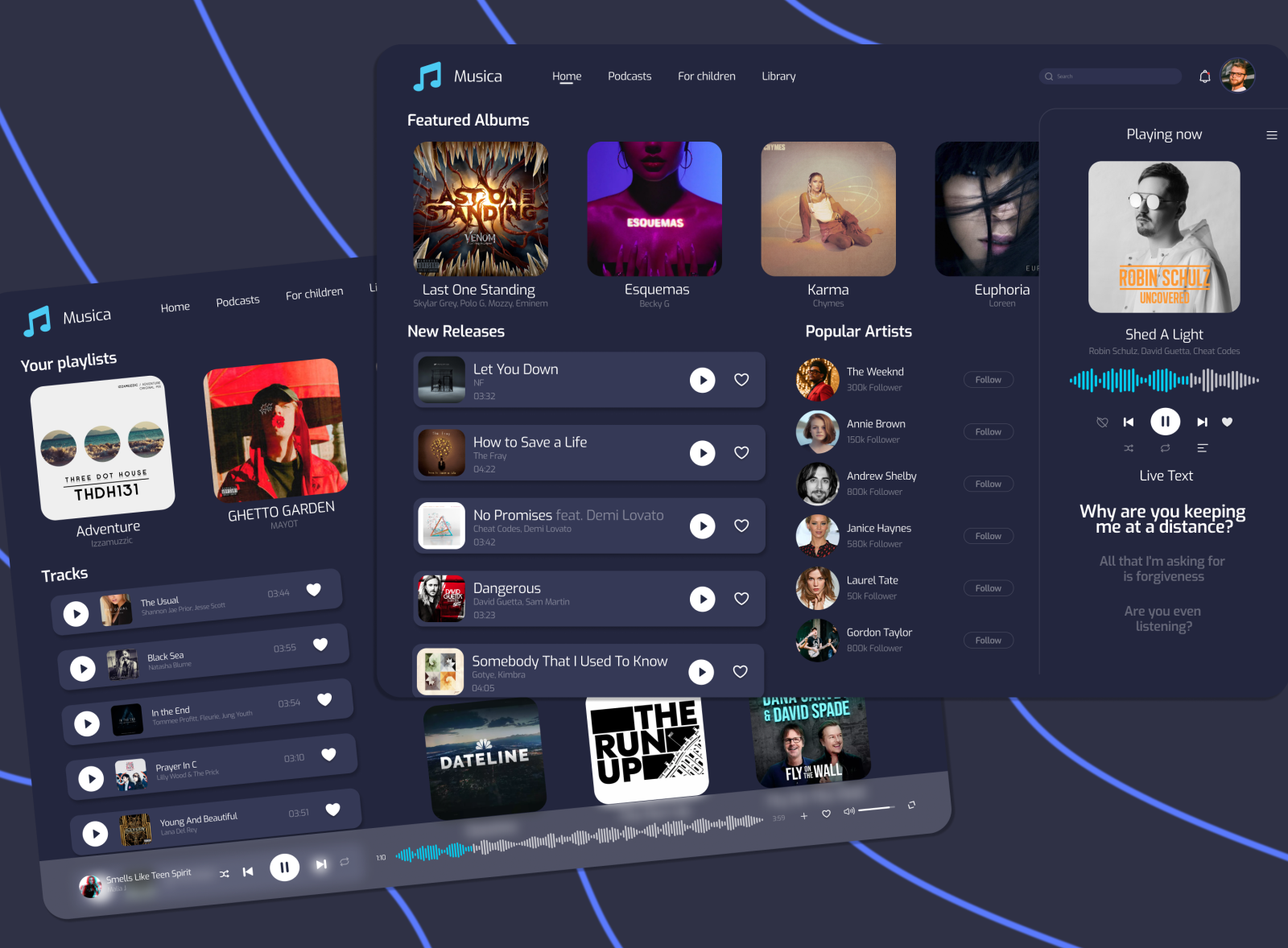 Music Player Dashboard by Evgeniy Volkov on Dribbble