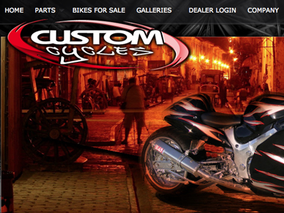 Custom Cycles LTD Web Design user interface web design