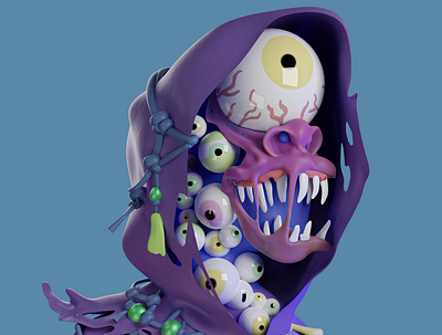 One eyed monster 3d designing 3d modelling character design