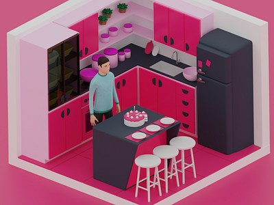 Isometric kitchen design