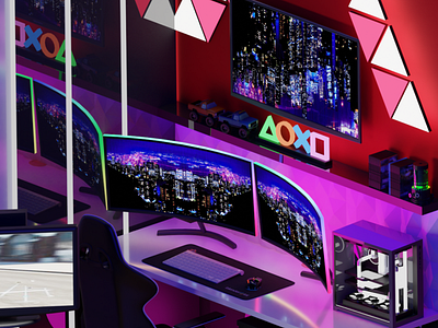 Gaming room design 3d modelling adobe creative suite architecture blender interior design maya product design