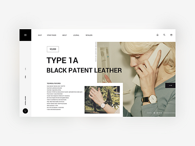 Homepage Design No.004 banner black branding design homepage typography ui ux watch web webdesign