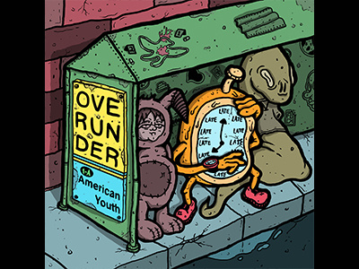 OverUnder Album Cover album art cartoon digital illustration music photoshop typography
